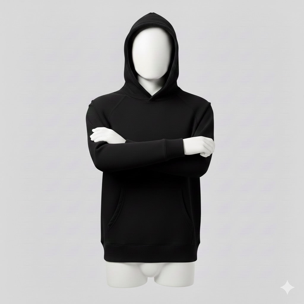 PLAIN BLACK 24/7 HOODIE