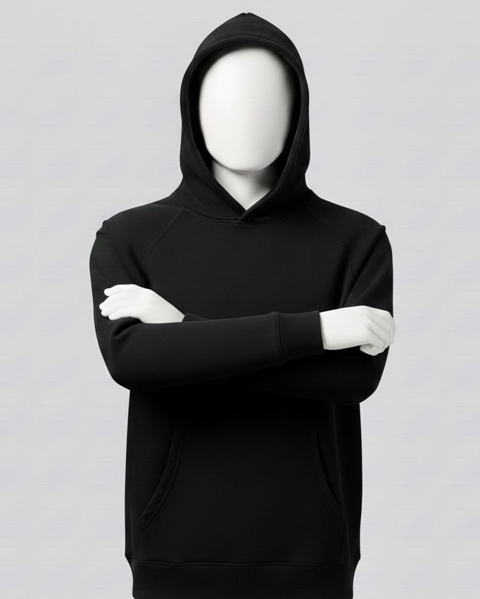 PLAIN BLACK 24/7 HOODIE