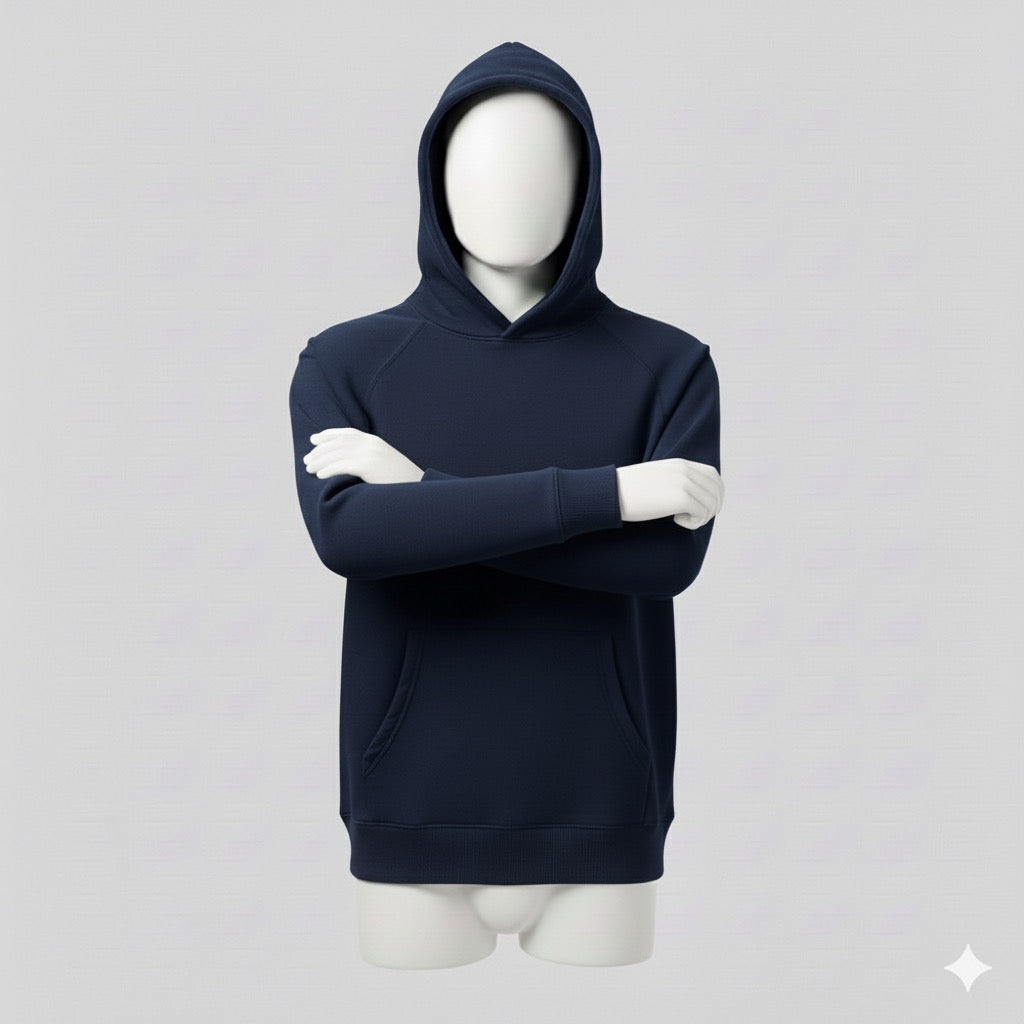 PLAIN NAVY BLUE 24/7 HOODIE